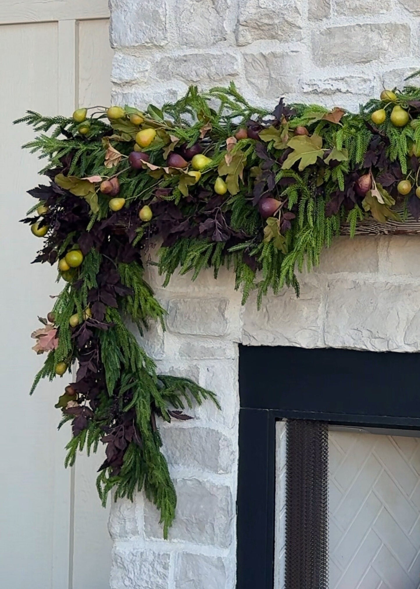 Faux Pear Fruit Branch - 39"