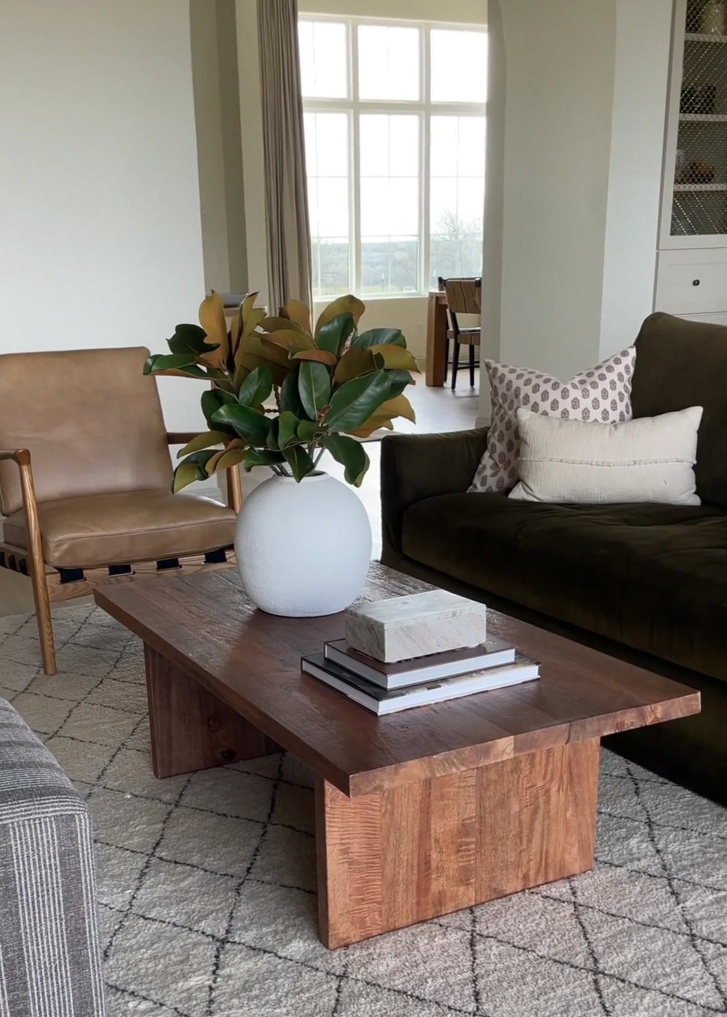 Faux Magnolia Leaf Branch - 41"