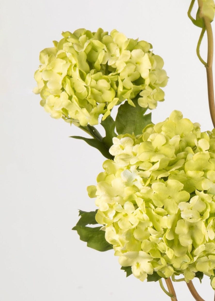 Faux Flowers Snowball Flower Stem in Green - 43.5"