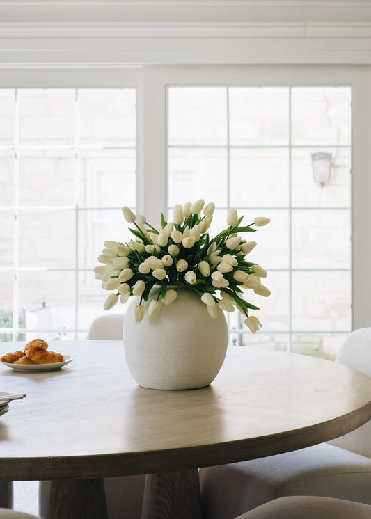 White Concrete Konos Vase - 10.75"