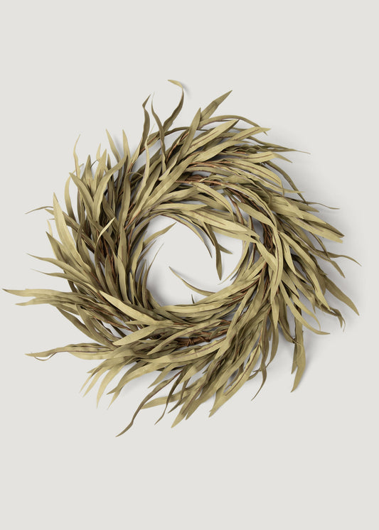 Artificial Willow Leaf Greenery Wreath - 17.5"