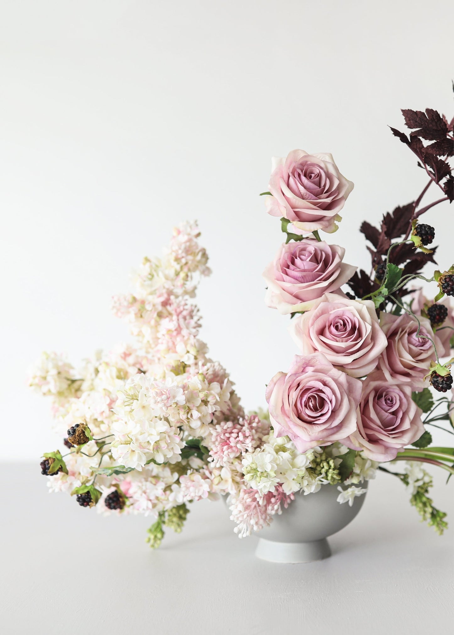 Pink Cream Artificial Lilac Flower - 25"