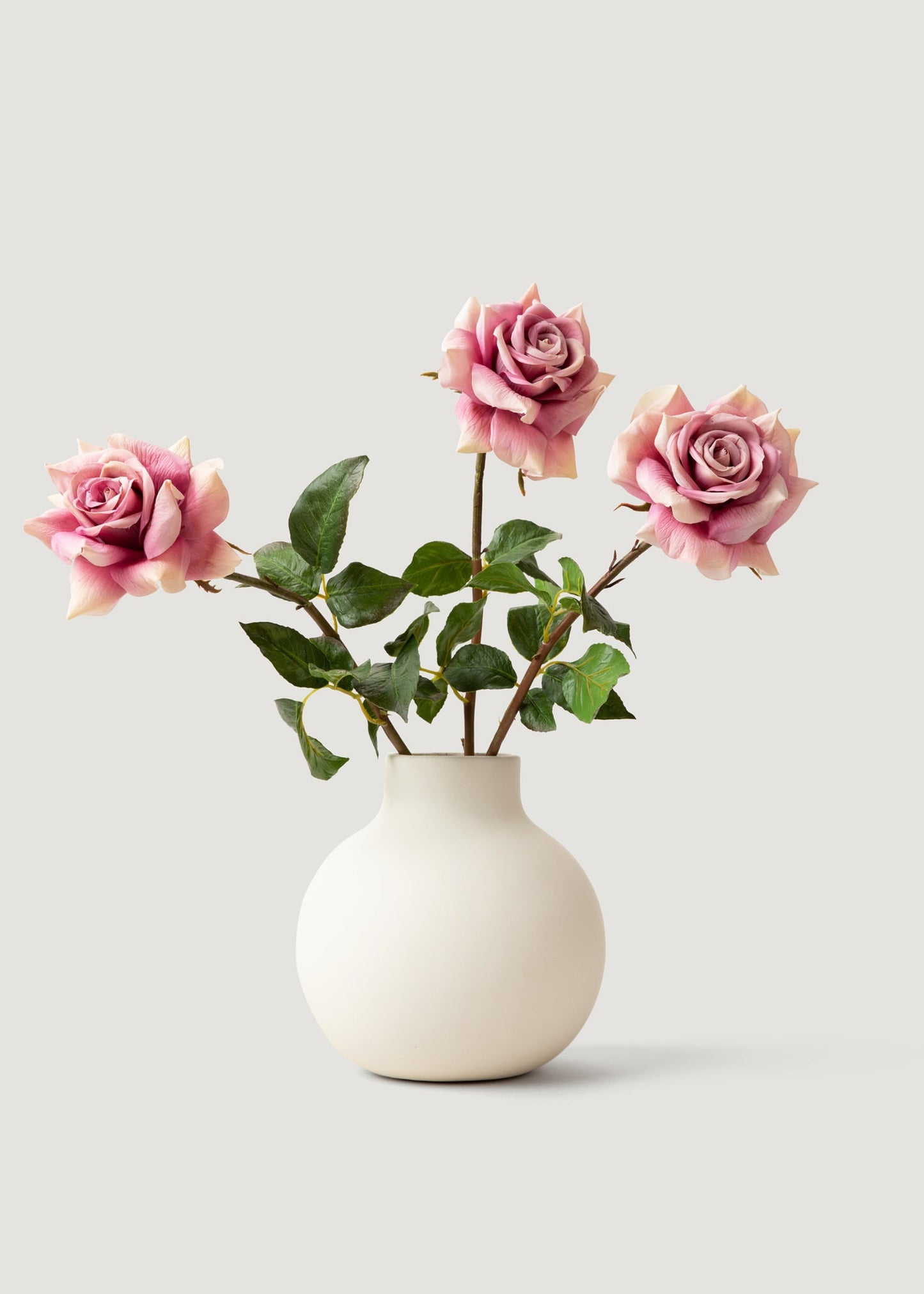 Afloral Creamy White Round Ceramic Vase - 8"