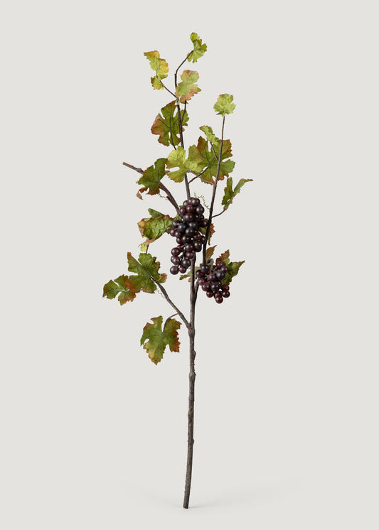 Deluxe Artificial Grape Branch with Leaves - 43"