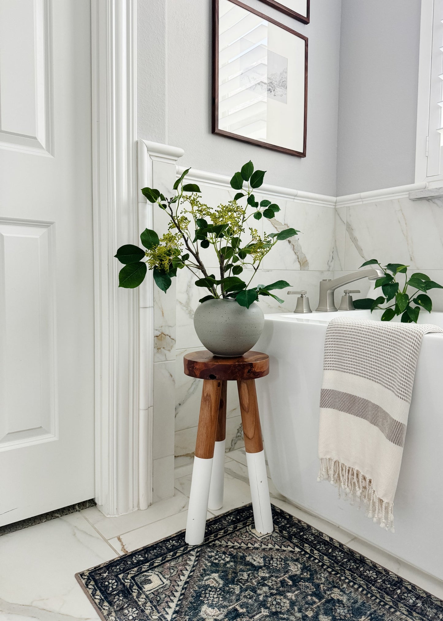 Tall Artificial Seeded Privet Branch - 46"
