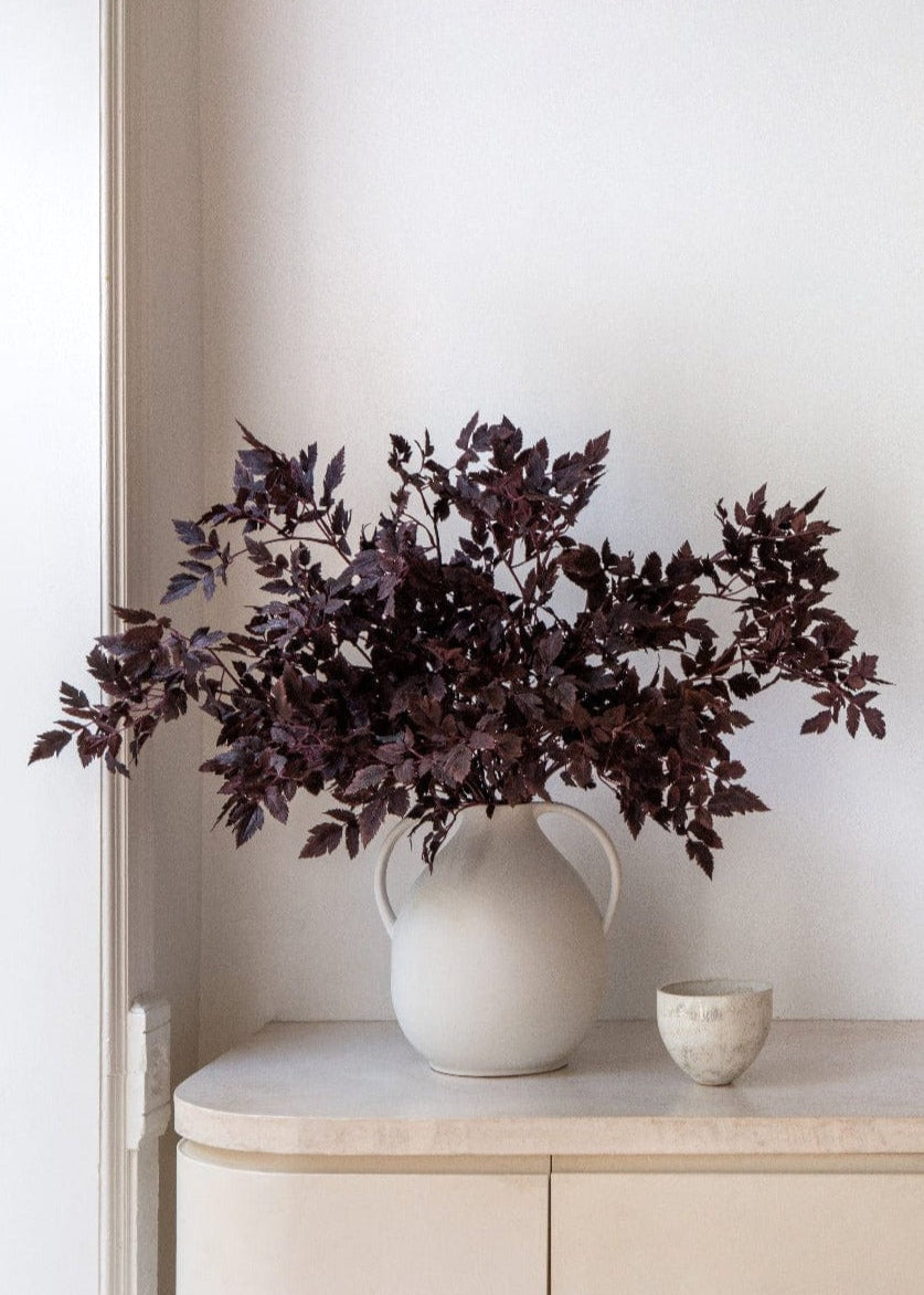 SALE - Plum Fake Cimicifuga Ramosa Leaves - 31"