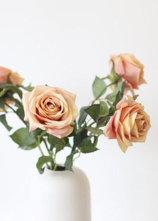 Pink Mauve Silk Rose Flower - 21.5"