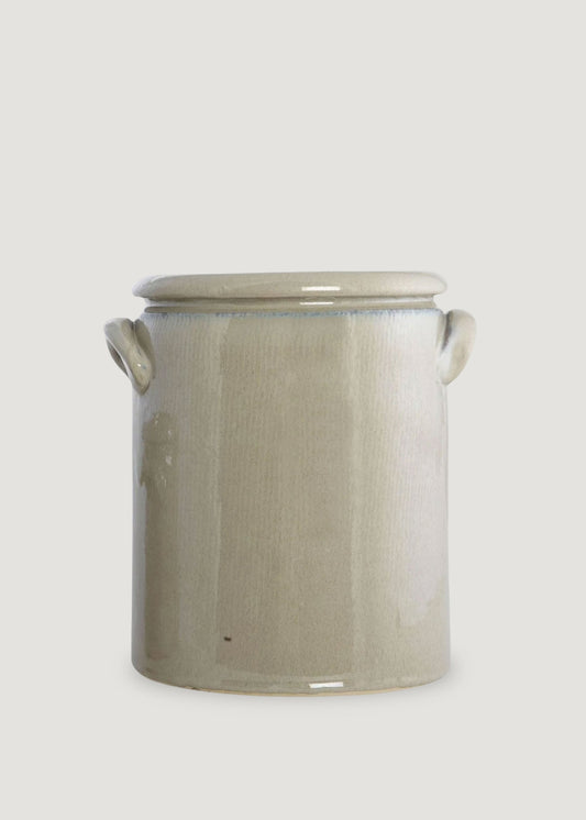 Glossy Clay French Crock in Sand - 9.25"