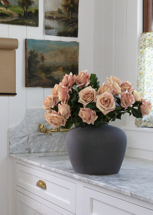 Pink Mauve Silk Rose Flower - 21.5"