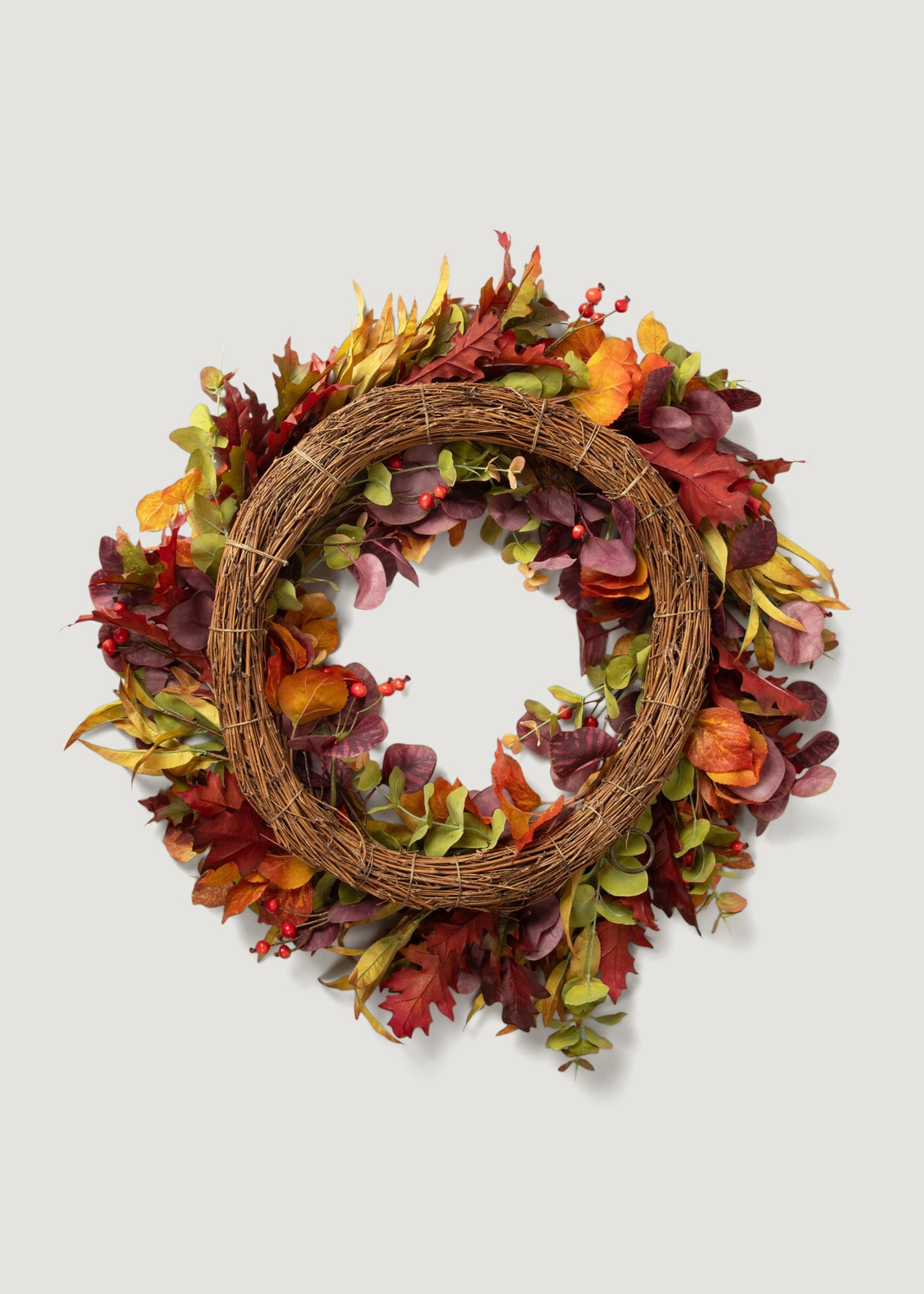 Deluxe Faux Eucalyptus Fall Wreath in Mixed Autumn - 27.5"