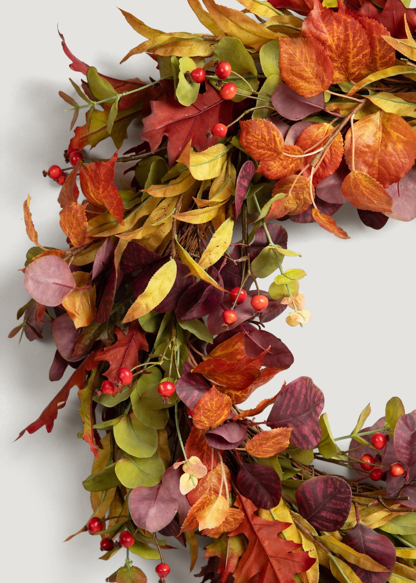 Deluxe Faux Eucalyptus Fall Wreath in Mixed Autumn - 27.5"