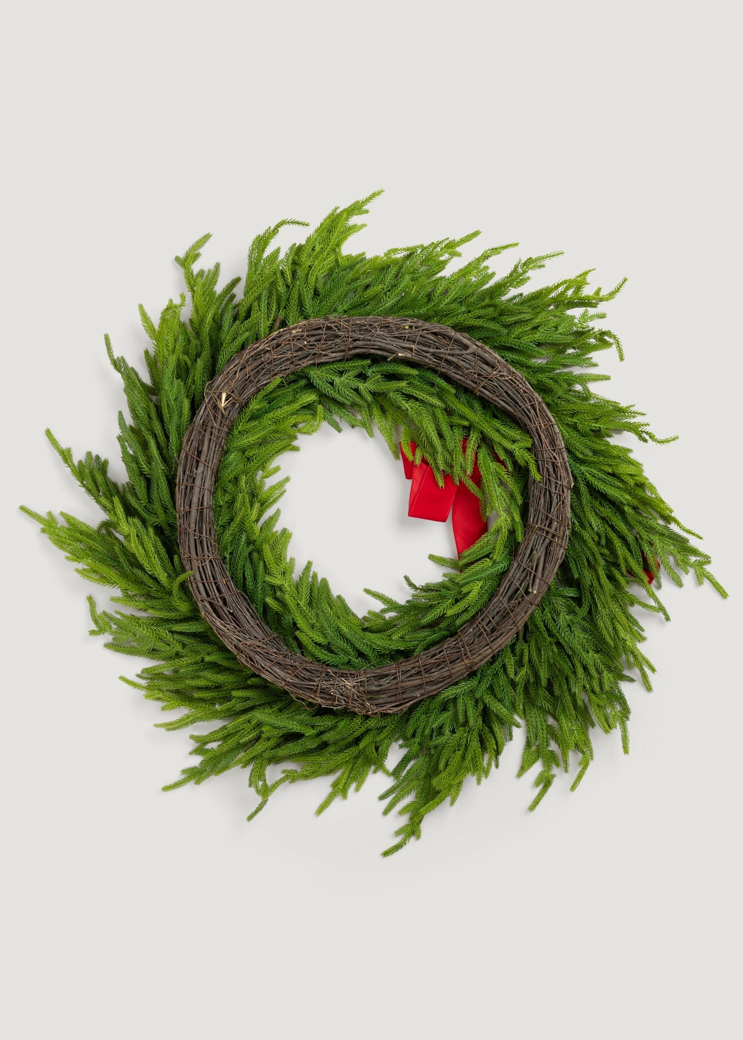 Afloral Real Touch Norfolk Pine Wreath with Bow - 30"