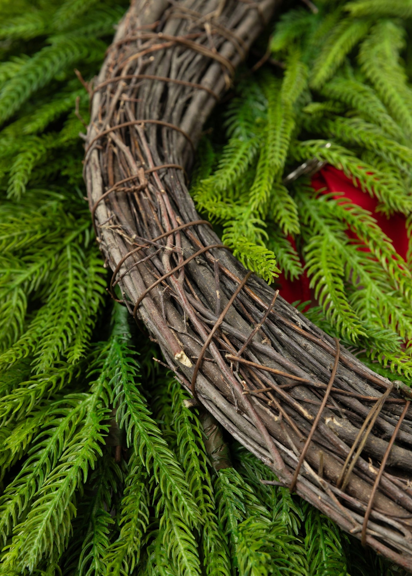 Afloral Real Touch Norfolk Pine Wreath with Bow - 30"