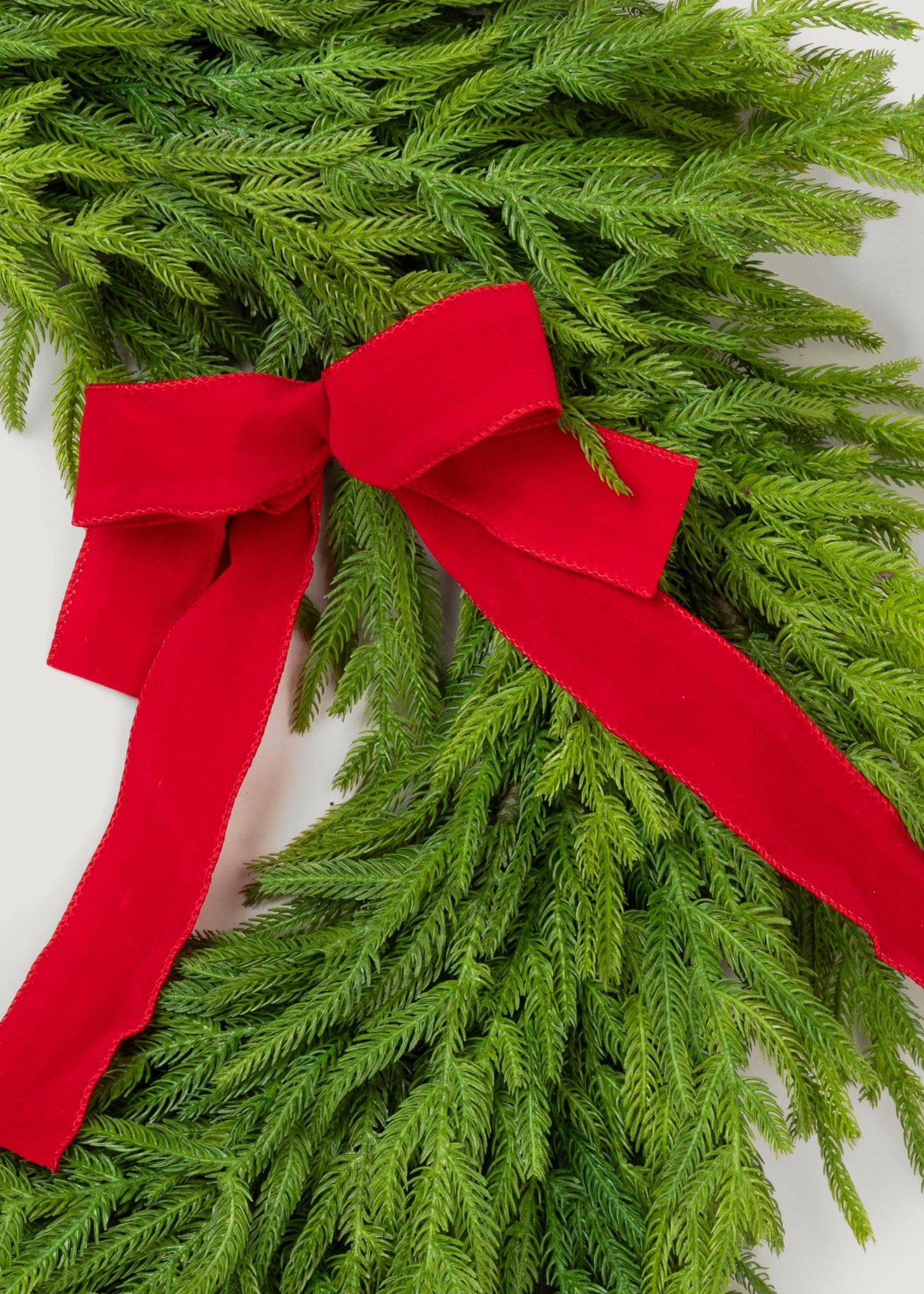 Afloral Real Touch Norfolk Pine Wreath with Bow - 30"