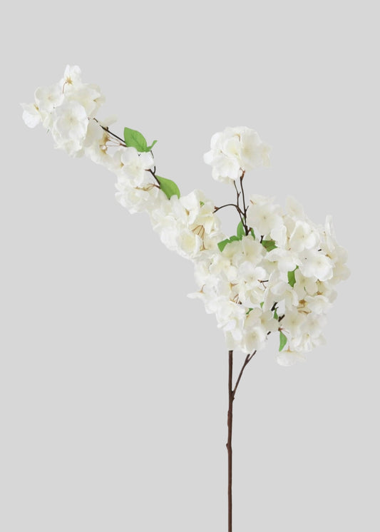 Faux Flowers Cherry Blossom Stem in Cream White - 44"