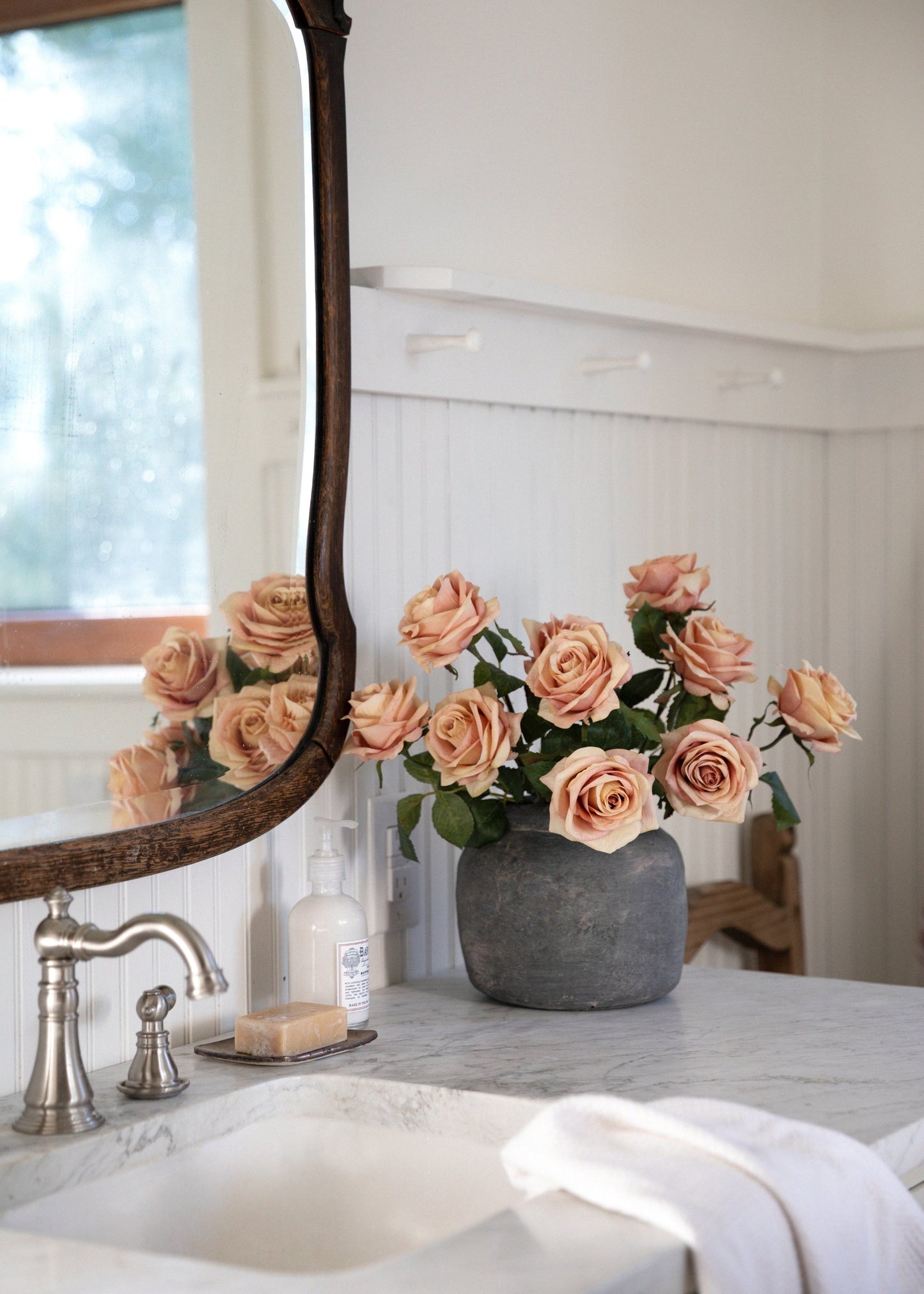Pink Mauve Silk Rose Flower - 21.5"