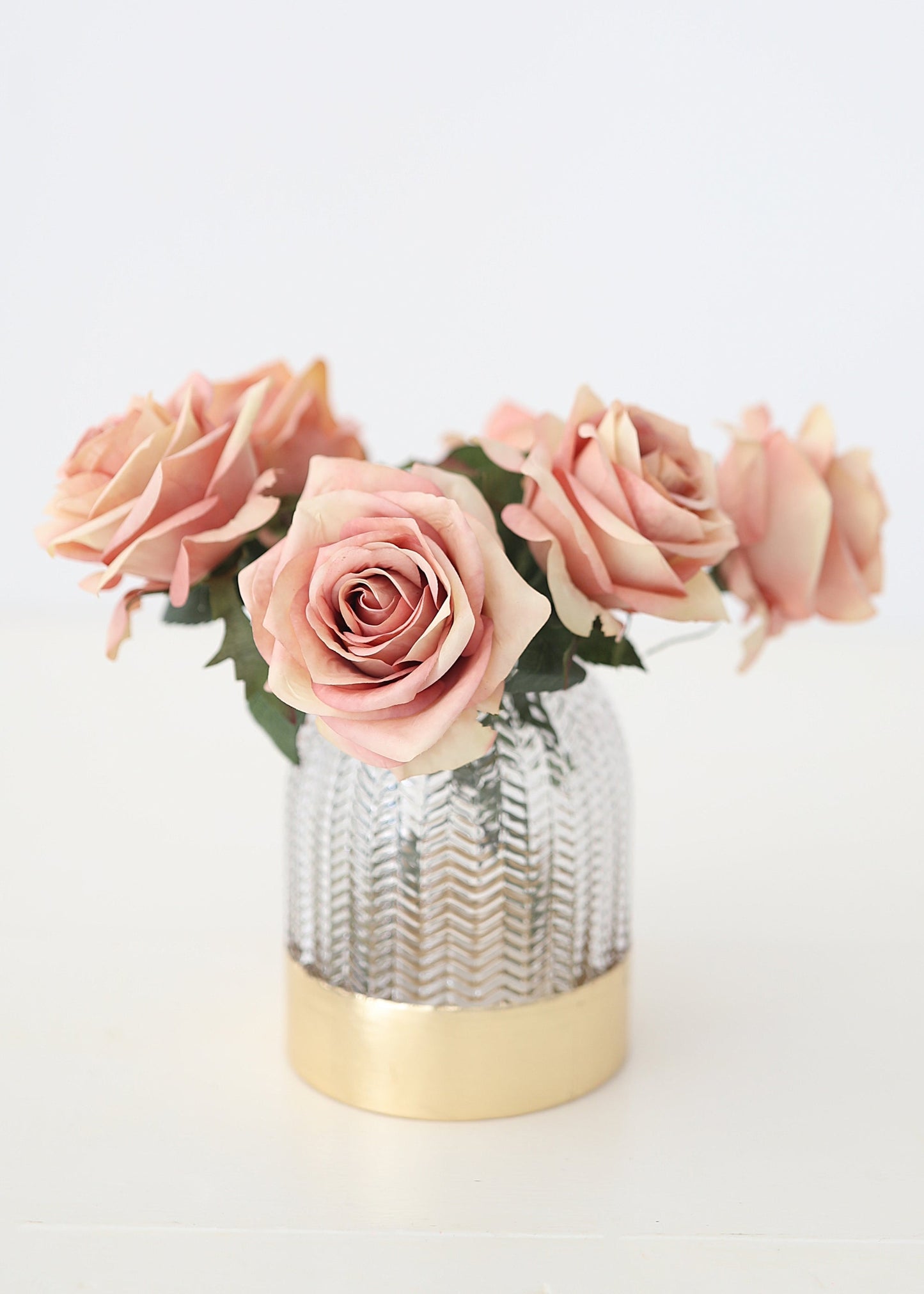 Pink Mauve Silk Rose Flower - 21.5"