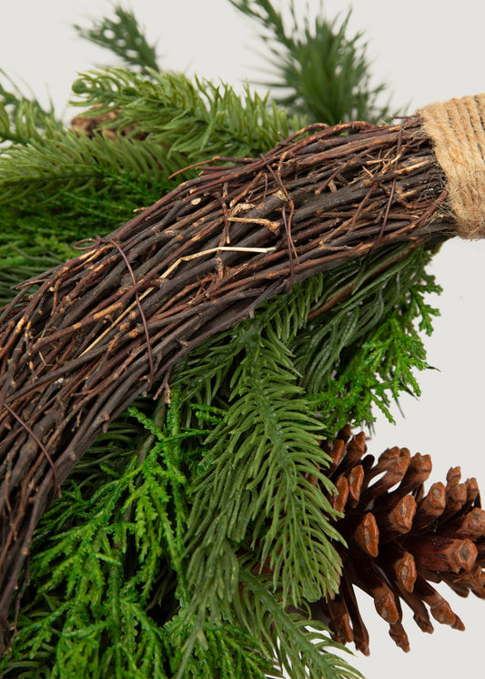 Real Touch Artificial Pine Wreath - 26"