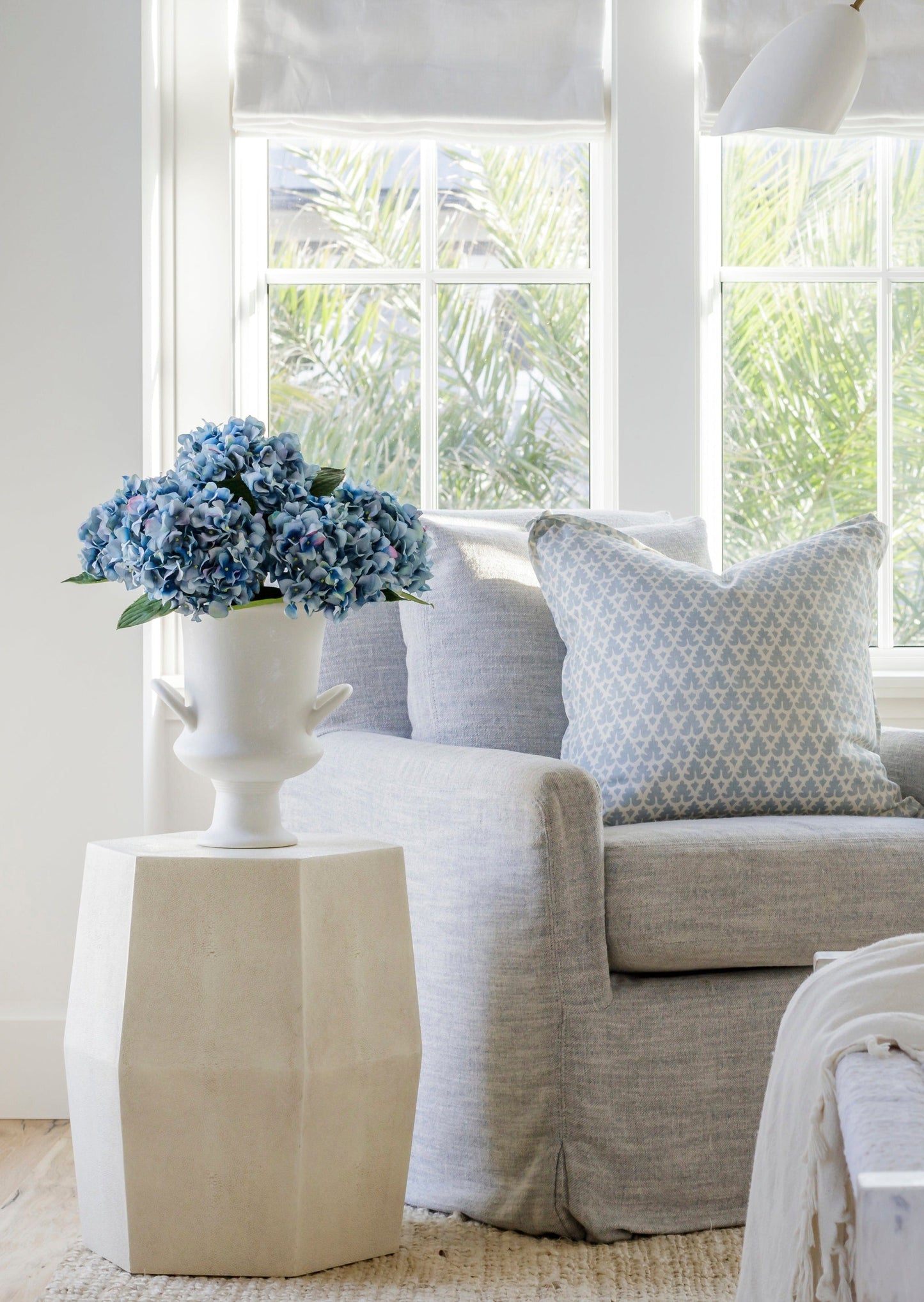 Nantucket Blue Real Touch Hydrangea - 18"